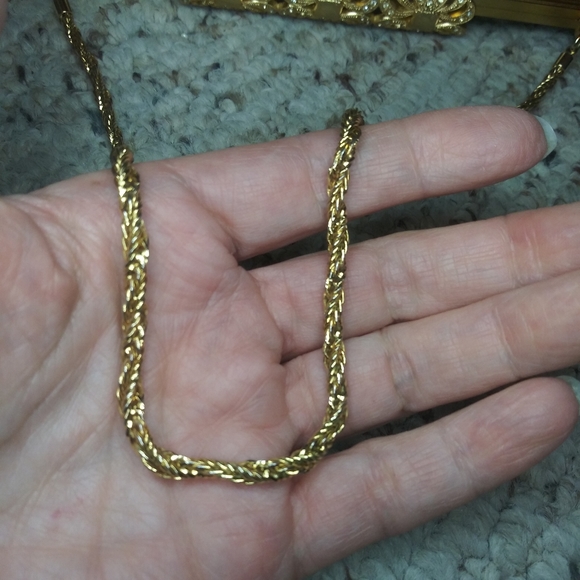 Vintage Jeweled Clasp Green Floral Brocade Convertible Chain Strap Clutch Purse - Picture 12 of 15